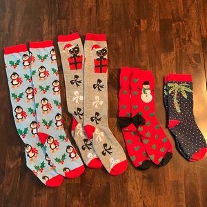 Holiday or Christmas sock bundle- four pairs included